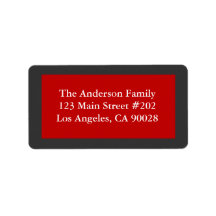 simple red address label
