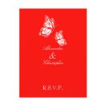 Simple Red Butterfly RSVP