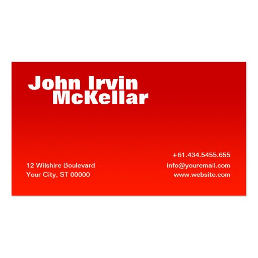 Simple Red Gradient Business Card