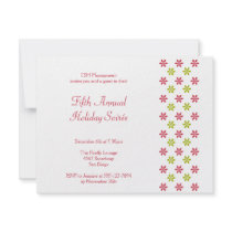 Simple red green Christmas holiday party custom invitations