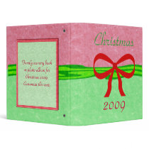 Simple Red Green Ribbon Christmas Binder