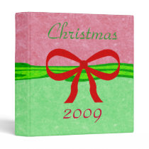 Simple Red Green Ribbon Christmas Binder