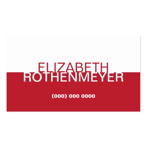 Simple Red Panel Business Card (front side)