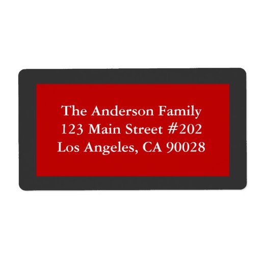 simple red personalized shipping labels Zazzle
