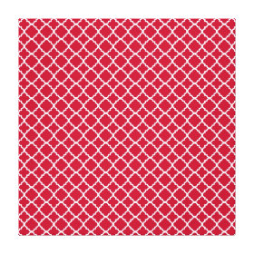 Simple Red Quatrefoil Christmas Holiday Pattern Stretched Canvas Print