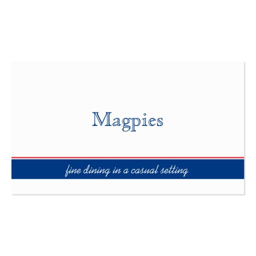Simple Red, White, Navy Stripe Business Cards (front side)