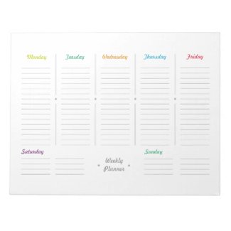 Simple Retro Weekly Planner Notepads