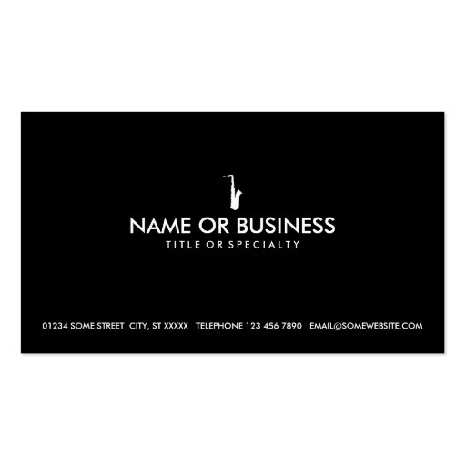 simple saxophone business cards