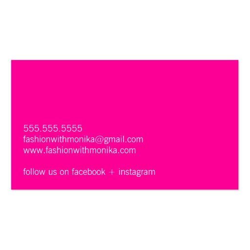 SIMPLE SCRIPT TYPE stylish trendy eco kraft pink Business Card Template (back side)