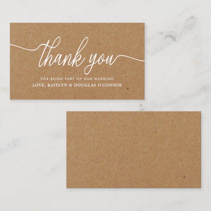 Simple Script Wedding Thank You Enclosure Card Zazzle