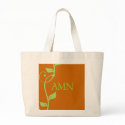 Simple Scrolling Vine Burnt Pumpkin MonogramTote bags