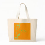 Simple Scrolling Vine Pumpkin MonogramTote Bags