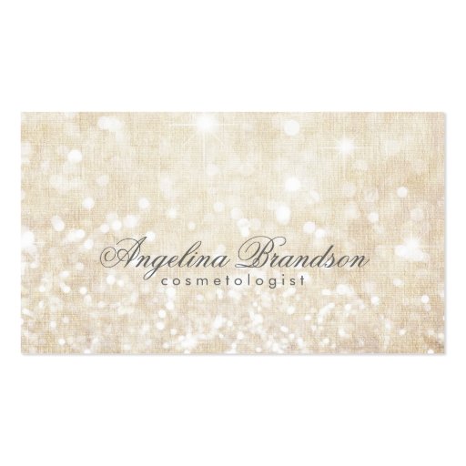 Simple Shimmering Cream Cosmetologist Card Business Card Templates (front side)