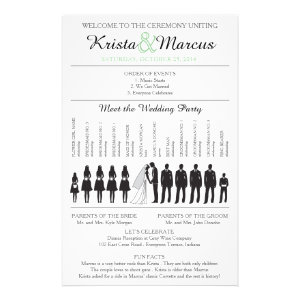 Simple Silhouettes Wedding Program Flyer