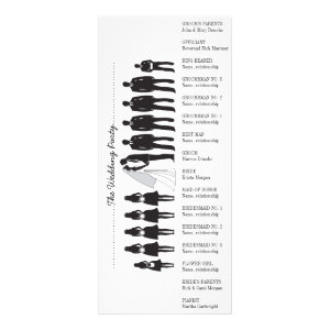 Simple Silhouettes Wedding Program Rack Card