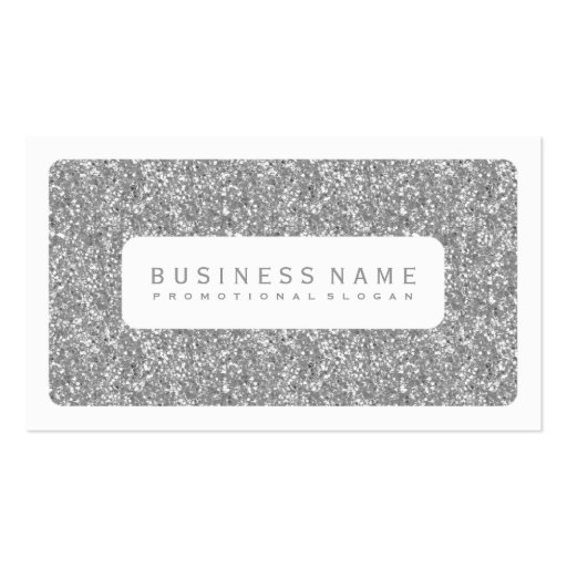Simple Silver Glitter Business Card Template (front side)