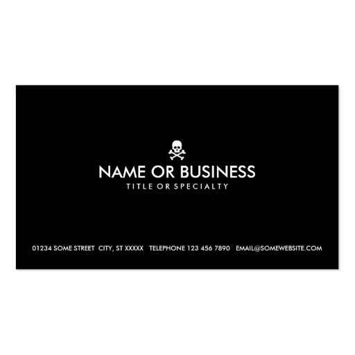 simple skull and crossbones business cards