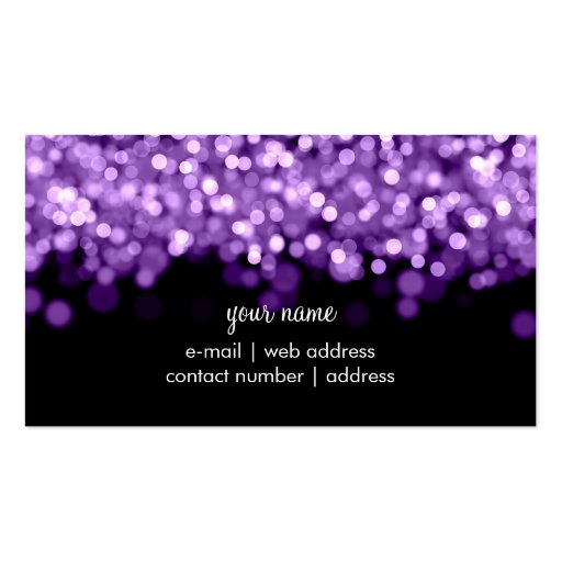 Simple Sparkle Purple Lights Business Card Templates (back side)