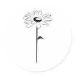Simple Spring Daisy Round Sticker