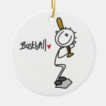 Simple Stick Figure Baseball T-shirts and Gifts Christmas Tree Ornaments