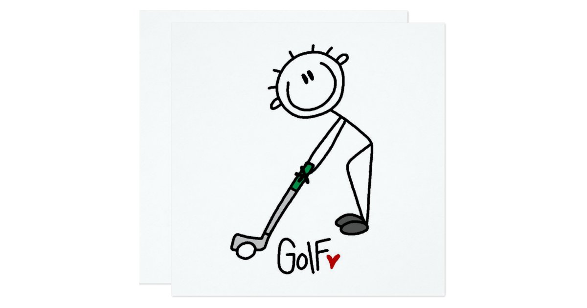 Simple Stick Figure Golfer Card Zazzle