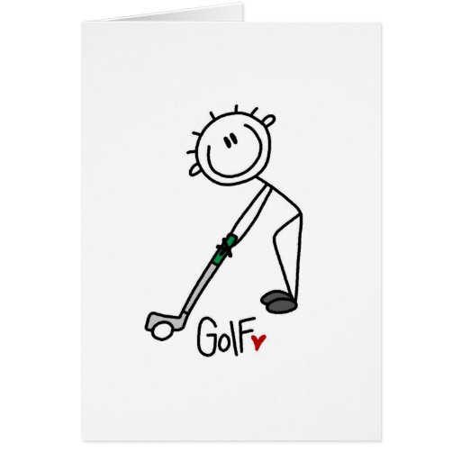 Simple Stick Figure Golfer Card Zazzle