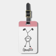Simple Stick Figure Gymnast Luggage Tags