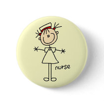 Simple Stick Figure Nurse T-shirts and Gifts Pinback Button