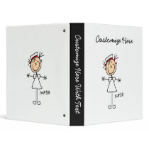 Simple Stick Figure Nurse Tshirts and Gifts 3 Ring Binder
