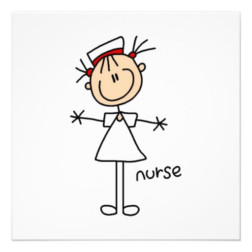 Simple Stick Figure Nurse Tshirts and Gifts Custom Invites