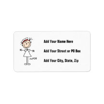 Simple Stick Figure Nurse Tshirts and Gifts Address Label