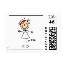Simple Stick Figure Nurse Tshirts and Gifts Postage Stamps
