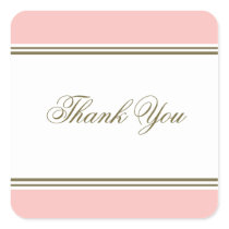 Simple Stripe Blush Pink Envelope Seal Square Stickers