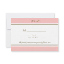 Simple Stripe Blush Pink RSVP Card Announcement