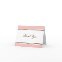 Simple Stripe Blush Pink Thank You Note Greeting Card