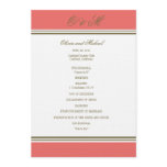 Simple Stripe Coral Wedding Program invitations