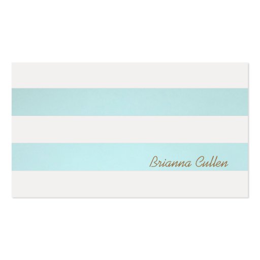 Simple Striped Light Turquoise Blue Groupon Business Card Template (front side)