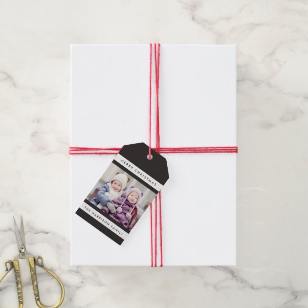 Simple Stripes Photo Holiday Gift Tags Pack Of Gift Tags-2