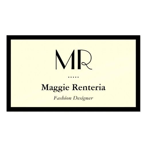 Simple Stylish Monogram in Plain Clean Look Business Card (front side)