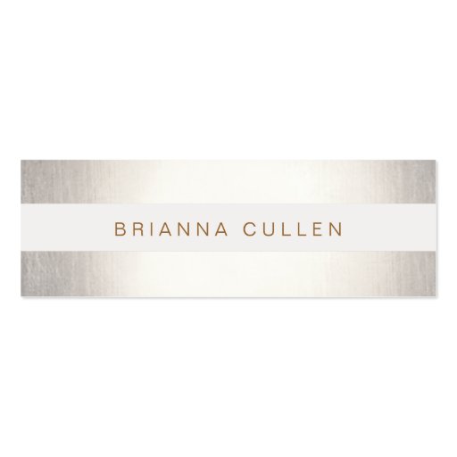 Simple Stylish Striped FAUX Silver Elegant Business Cards (front side)