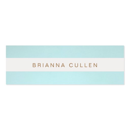 Simple Stylish Striped Turquoise Blue Elegant Business Card Template (front side)