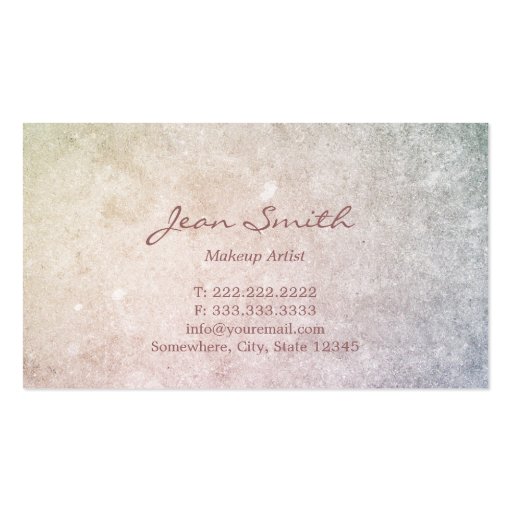 Simple Subtle Makeup Artist Business Cards (back side)