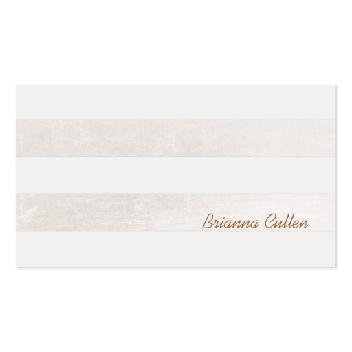 Simple Subtle Striped Elegant White Foil Look Business Card Template
