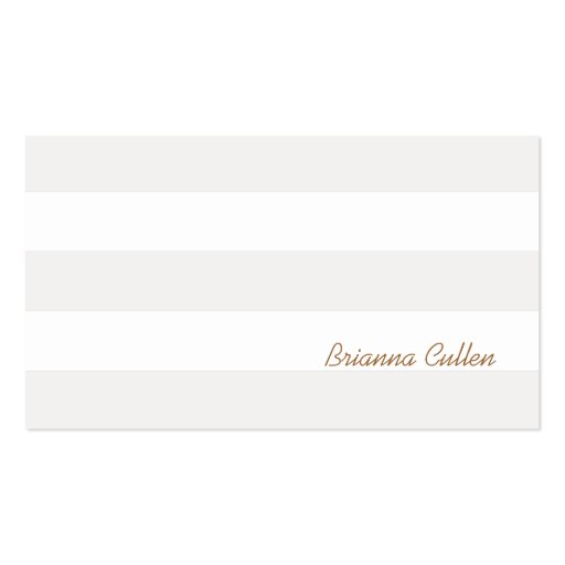 Simple Subtle Stripes Elegant White Business Card (front side)