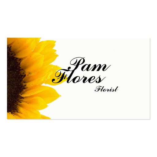 Simple Sunflower Business Cards (front side)