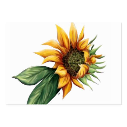 Simple Sunflower Business Cards (front side)