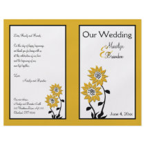 Simple Sunflowers Wedding Program Flyer