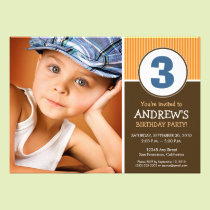 Simple & Sweet Chocolate/Orange Birthday Invite invitations