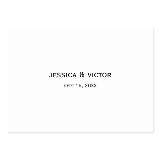 Simple swirl wedding escort guest seating card business card templates (back side)