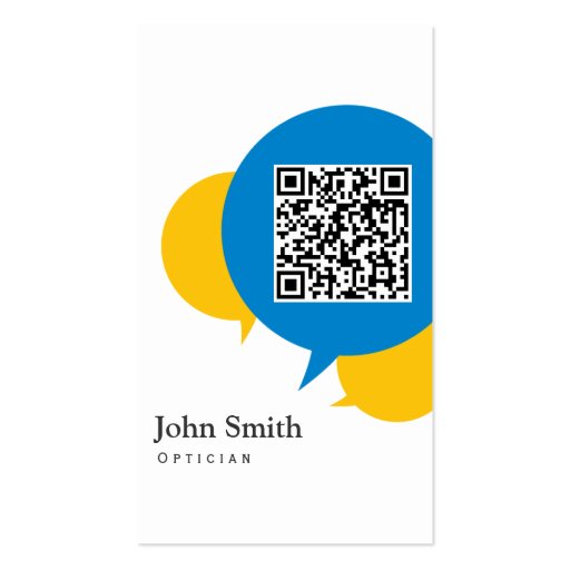 Simple Talk Bubbles Optician Business Card (front side)